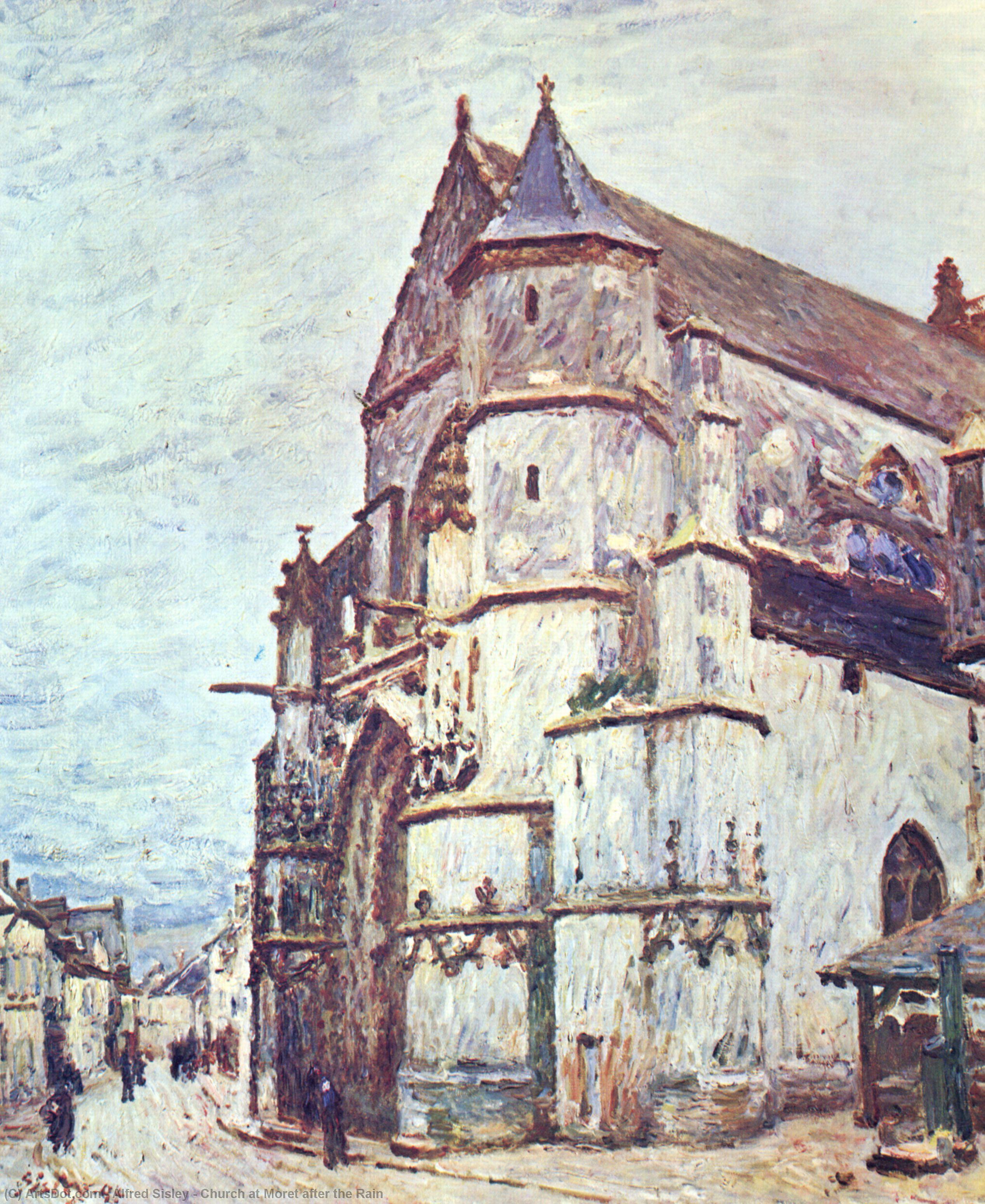 Church At Moret After The Rain — Alfred Sisley