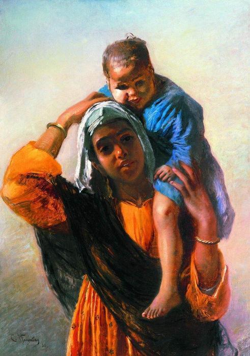 Eastern Woman With A Child — Konstantin Yegorovich Makovsky