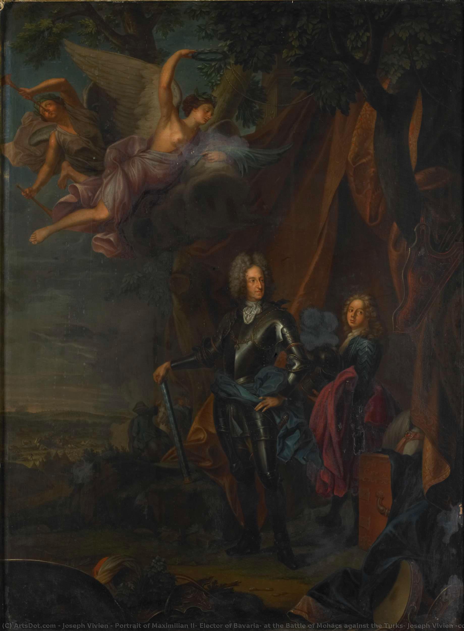 Portrait Of Maximilian Ii, Elector Of Bavaria, At The Battle Of Mohács Against The Turks, Joseph Vivien (copy After), 1710 - 1750 — Joseph Vivien