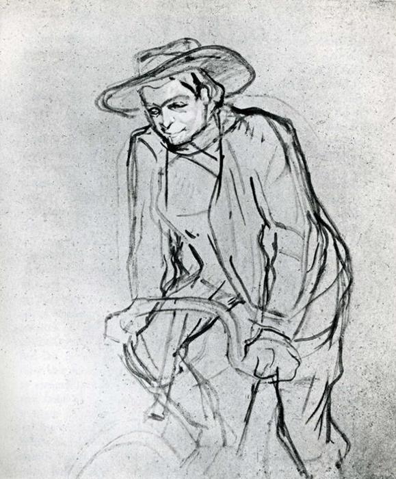 Aristide Bruant On His Bicycle — Henri De Toulouse-lautrec