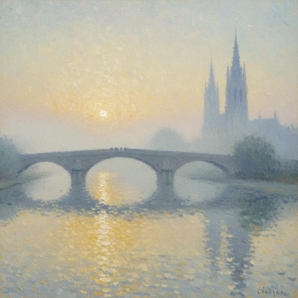 Luminous Reverie: The Cathedral In Gilded Mist — Marc Duvallier