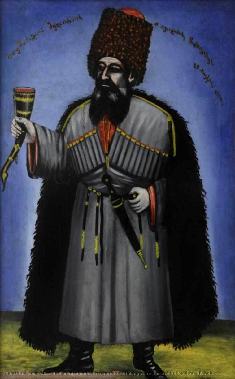 Man With A Horn For Drinking Wine (portrait Of Meliton Chkheidze) — Niko Pirosmani