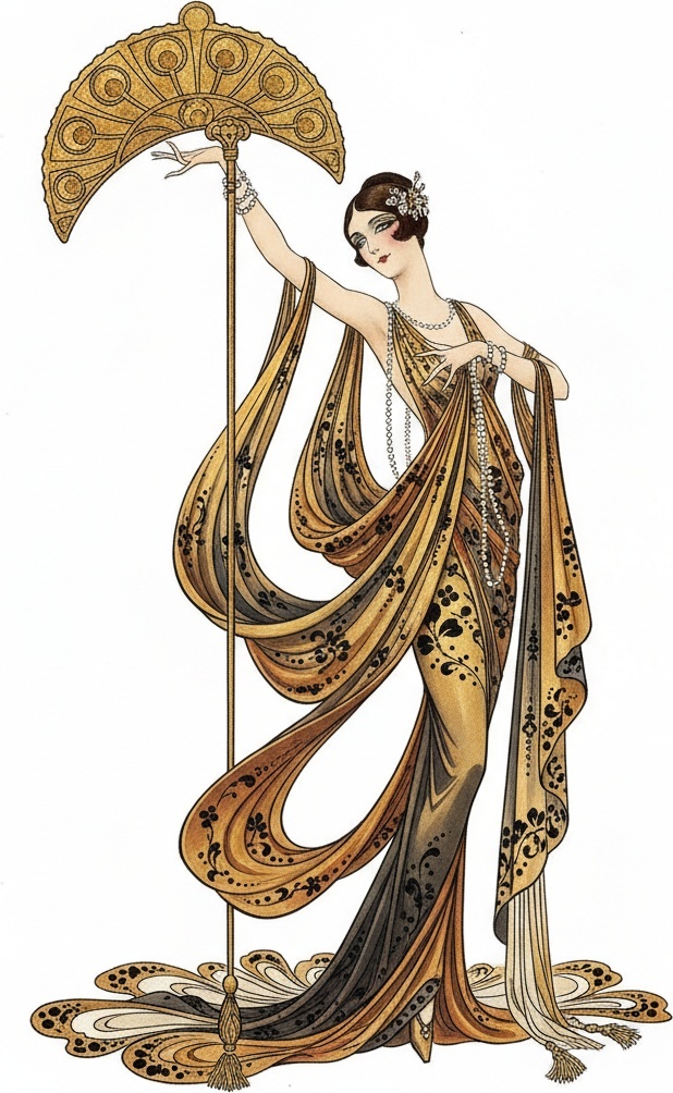 Gilded Silks And Charcoal Filigree In Elongated Form — Valentin Laurent De Courcey