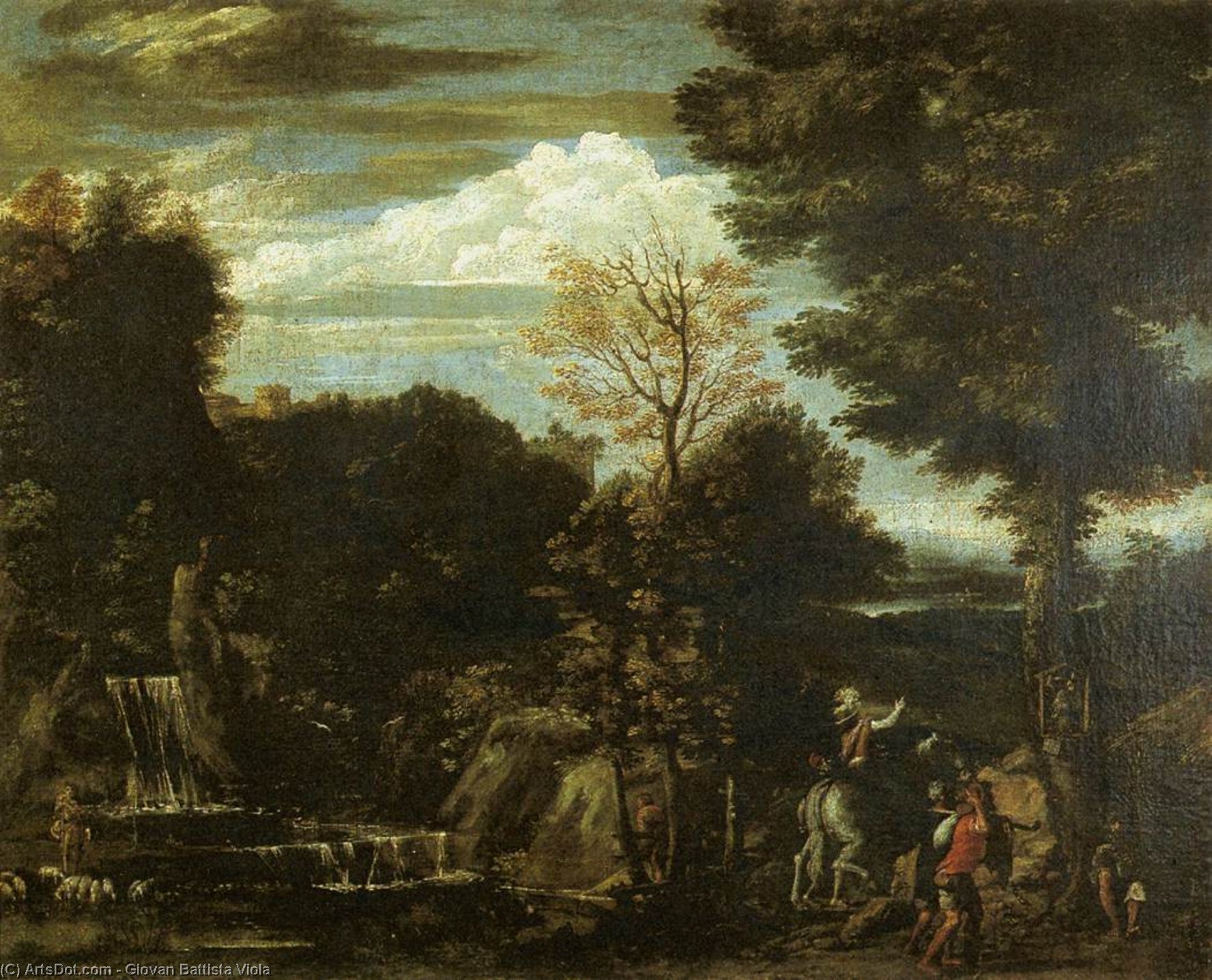 Landscape With A Devotional Image — Giovan Battista Viola