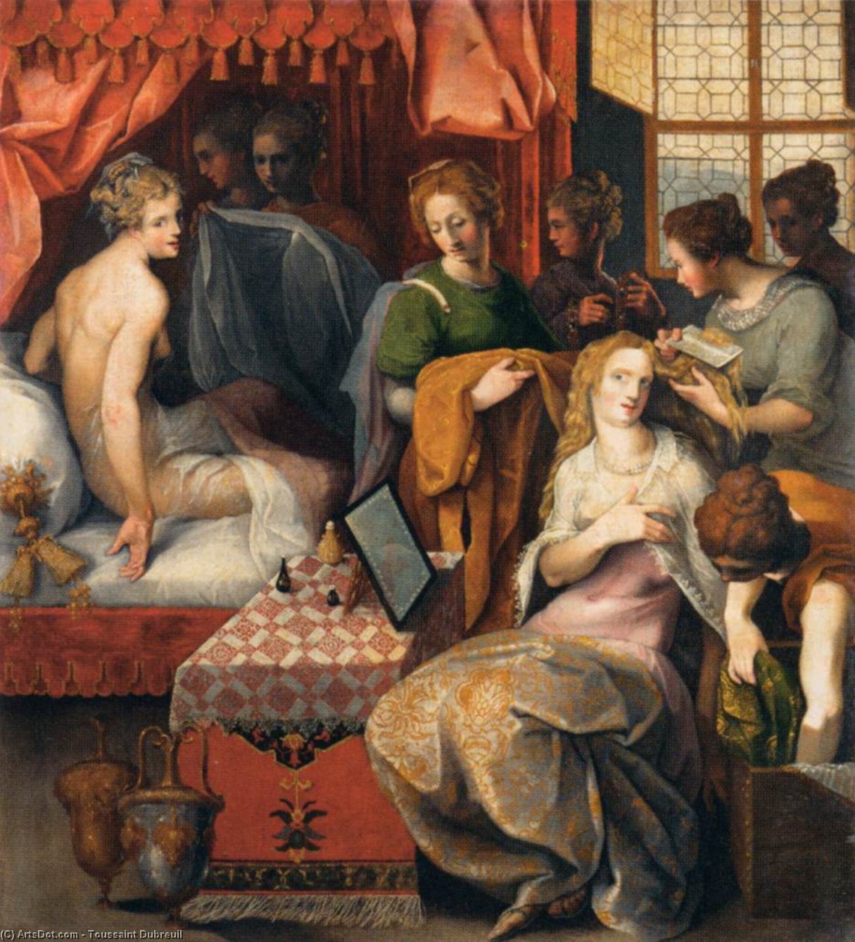 Hyanthe And Clymene At Their Toilette — Toussaint Dubreuil