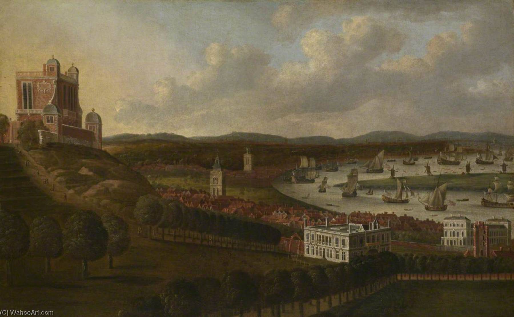 View From One Tree Hill The Queen's House And The Royal Observatory, Greenwich — Jan Griffier I