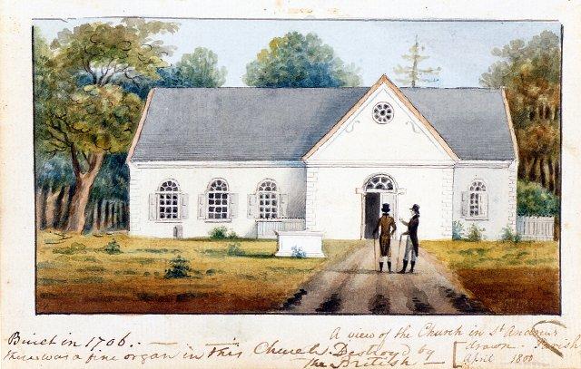A View Of The Church In Saint Andrew’s Parish, From Untitled Sketchbook — Charles Fraser