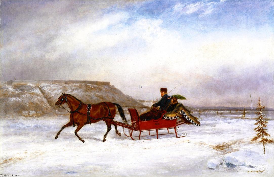 Lt. Alfred Torrens And His Wife In Front Of The Citadel — Cornelius David Krieghoff