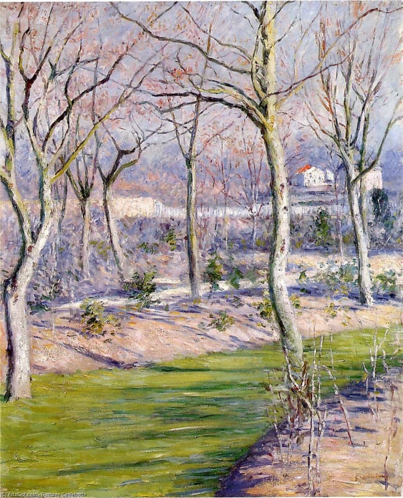 The Garden At Petit Gennevilliers In Winter — Gustave Caillebotte