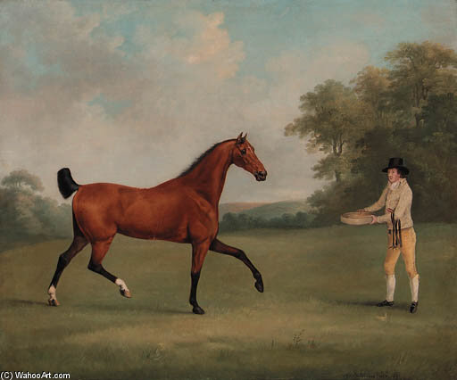 A Bay Hunter With A Groom, In A Wooded Landscape; And A Saddled Bay Hunter Held By A Groom, In A Wooded Landscape — John Nost Sartorius