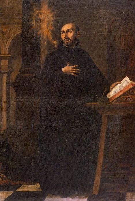 San Ignacio Contemplando El Monograma De La Compañía De Jesús — Juan De Valdés Leal