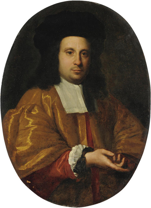 Portrait Of A Gentleman With Black Hat And Yellow Dress — Sebastiano Bombelli