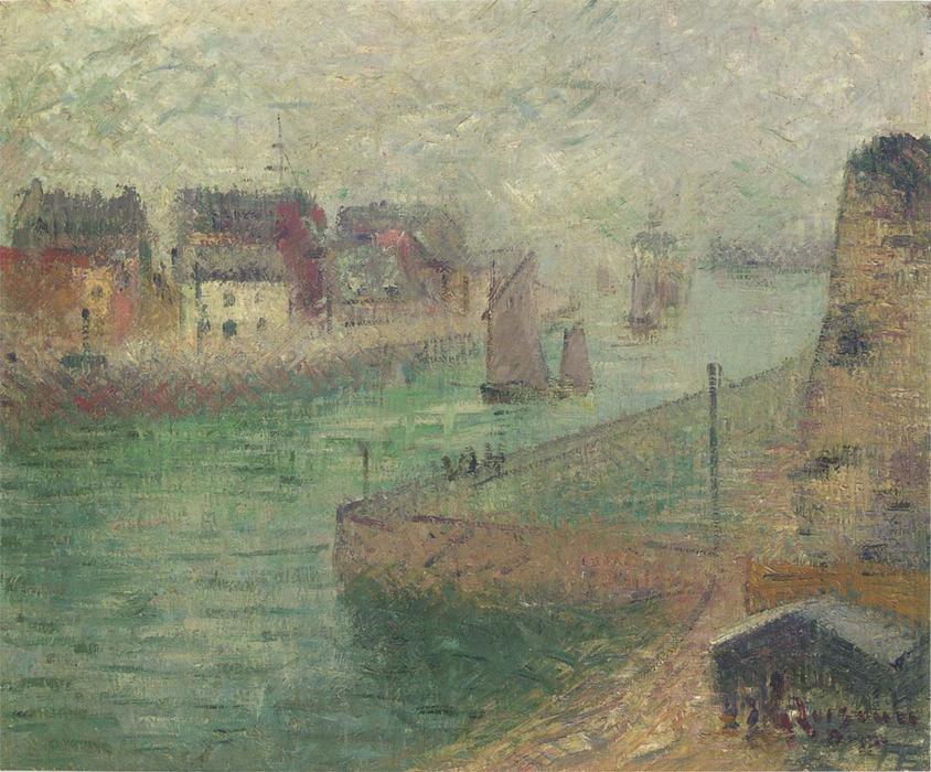Port At Dieppe In Fog — Gustave Loiseau