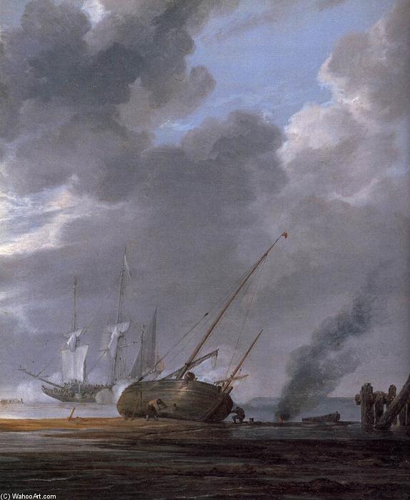 Seascape In The Morning (detail) — Simon De Vlieger