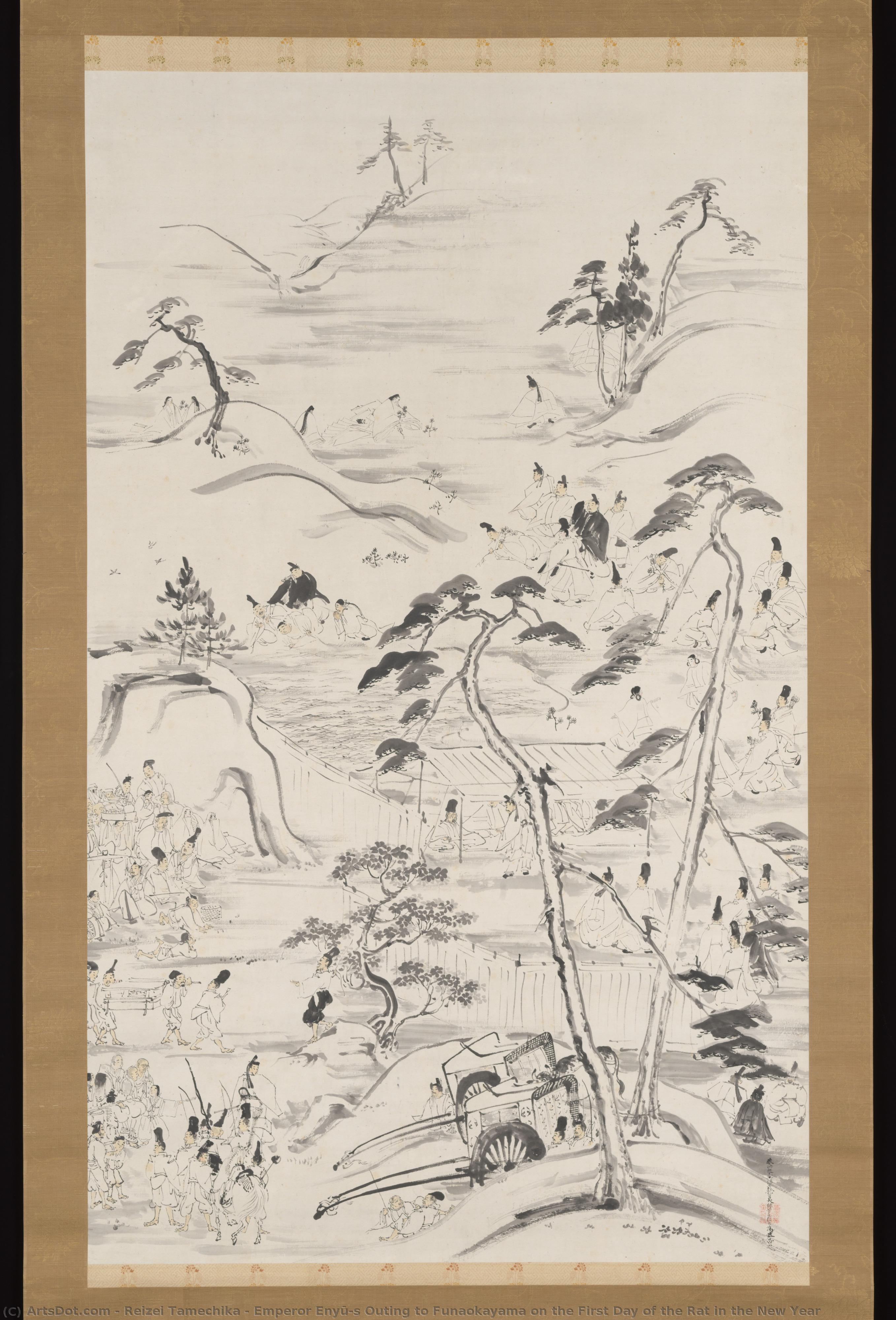 Emperor Enyū’s Outing To Funaokayama On The First Day Of The Rat In The New Year — Reizei Tamechika