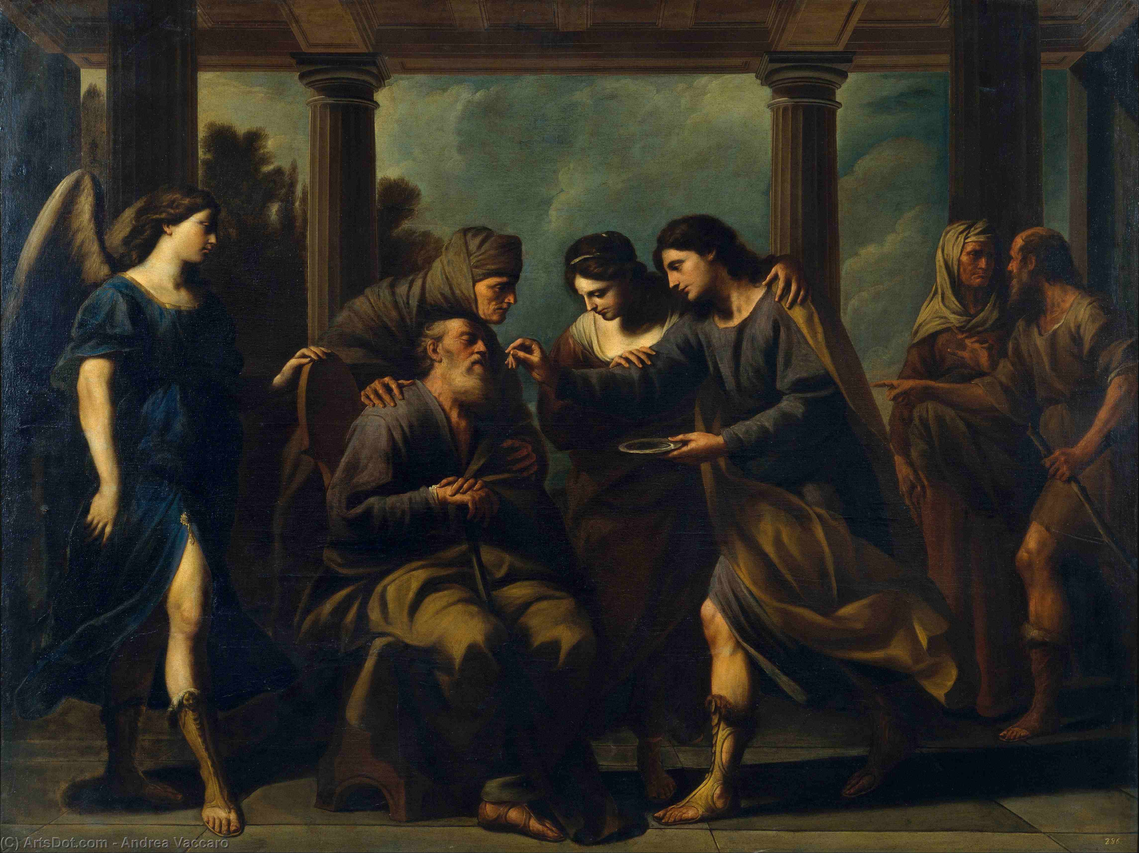 Tobias Heals His Blind Father — Andrea Vaccaro
