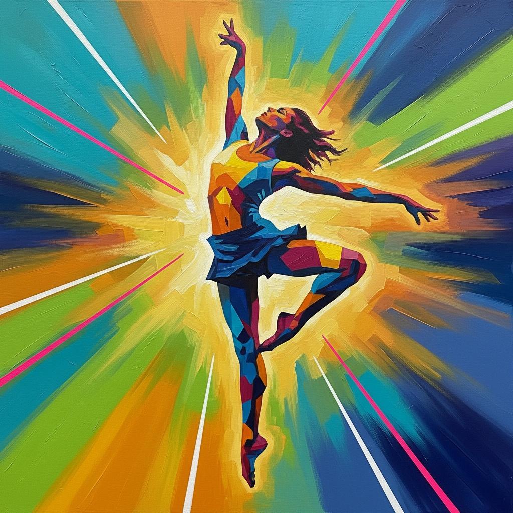 Ephemeral Ascent: A Symphony Of Radiant Motion And Electric Hue. — Laurent Delcourt