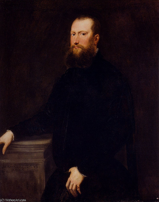 Jacopo Robusti Porträt Eines Barocken Venezianers Mit Bart — Tintoretto (jacopo Comin)
