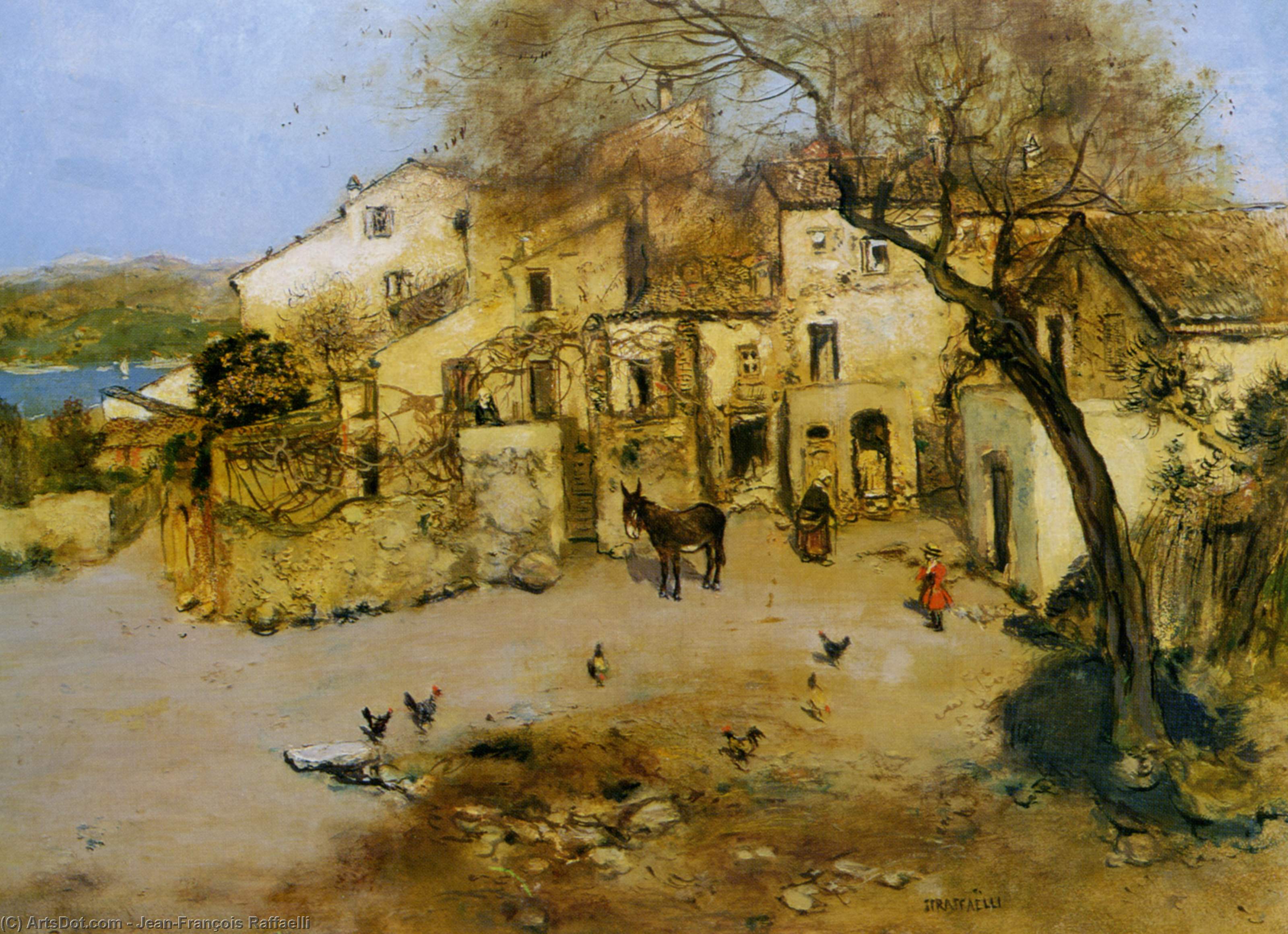 A Mediterranean Courtyard — Jean-françois Raffaëlli