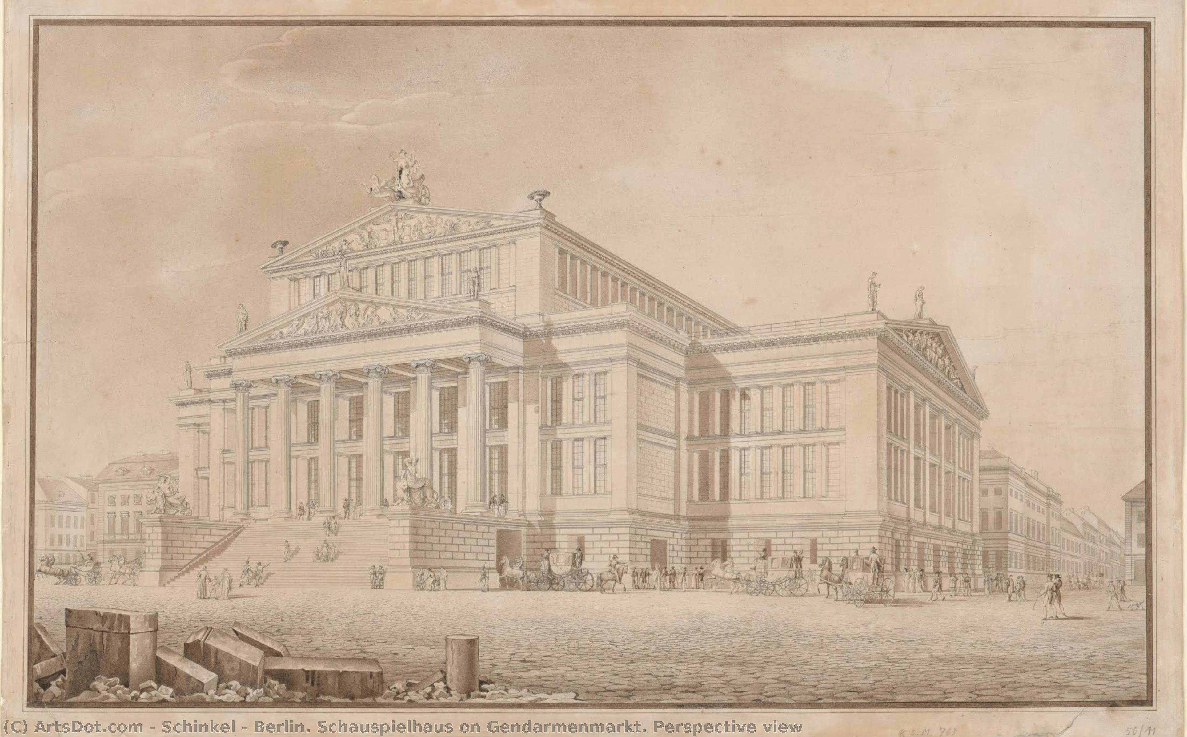 Berlin. Schauspielhaus Am Gendarmenmarkt. Perspektivansicht — Karl Friedrich Schinkel