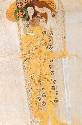 14. Friso Beethoven. El Ansia De Felicidad (detalle) — Gustav Klimt