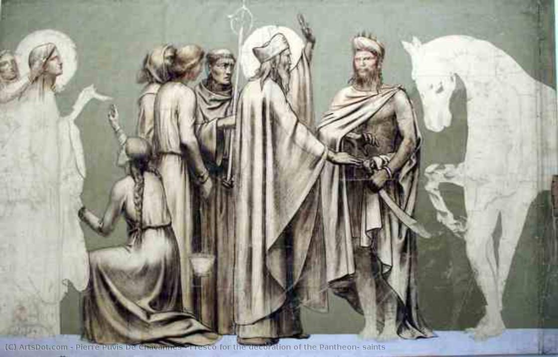 Fresco For The Decoration Of The Pantheon: Saints — Pierre Cécile Puvis De Chavannes