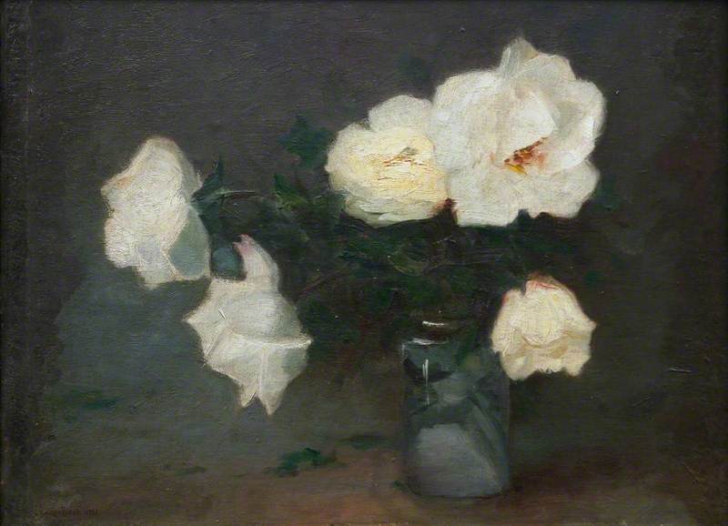 Vase With White Roses — John Thomas Richardson