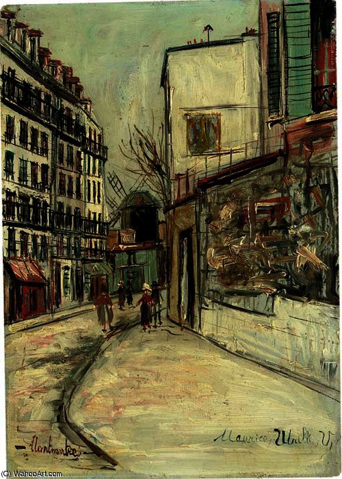 At Rue Lepic Montmartre — Maurice Utrillo