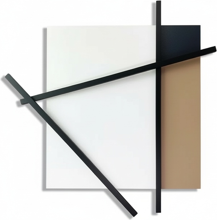 Geometric Mixed Media Wall Sculpture – Modern Abstract Art