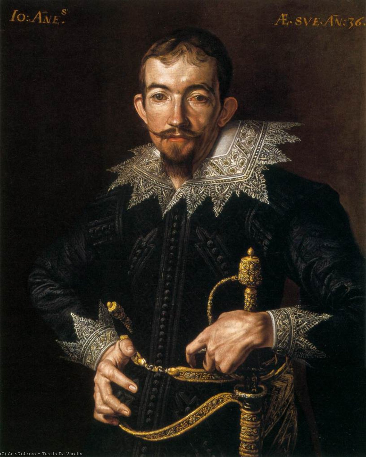 Portrait Of A Gentleman With A Sword — Tanzio Da Varallo