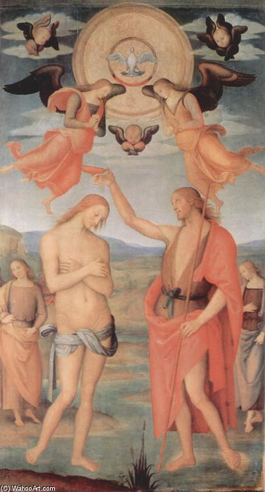 Altarpiece Of St. Augustine - Scene Baptism Of Christ — Vannucci Pietro (le Perugin)