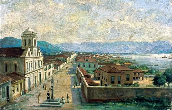 Português Pelourinho E Arsenal Da Marinha Em Santos, 1850 — Benedito Calixto