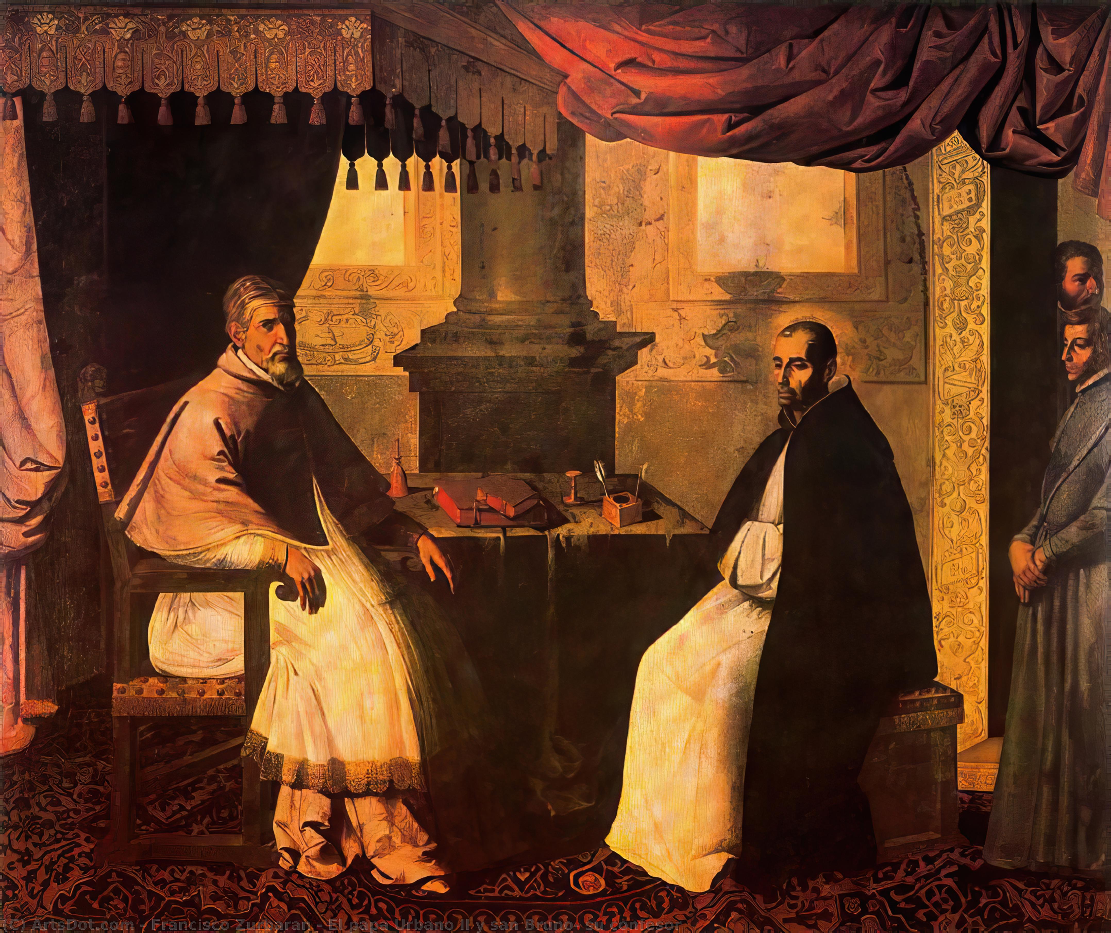 Der Papst Urban Ii Und Heiliger Bruno, Sein Seelsorger — Francisco De Zurbarán
