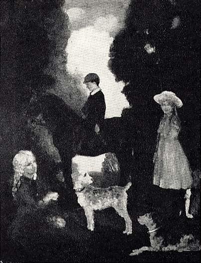 Children, Dogs And Pony, (painting) — Arthur B. Davies