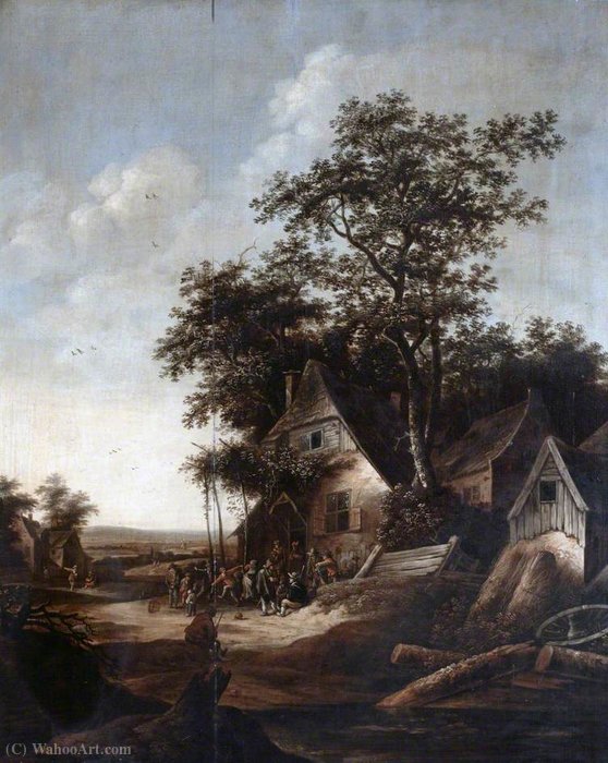 Landscape With Peasants Dancing — Salomon Rombouts