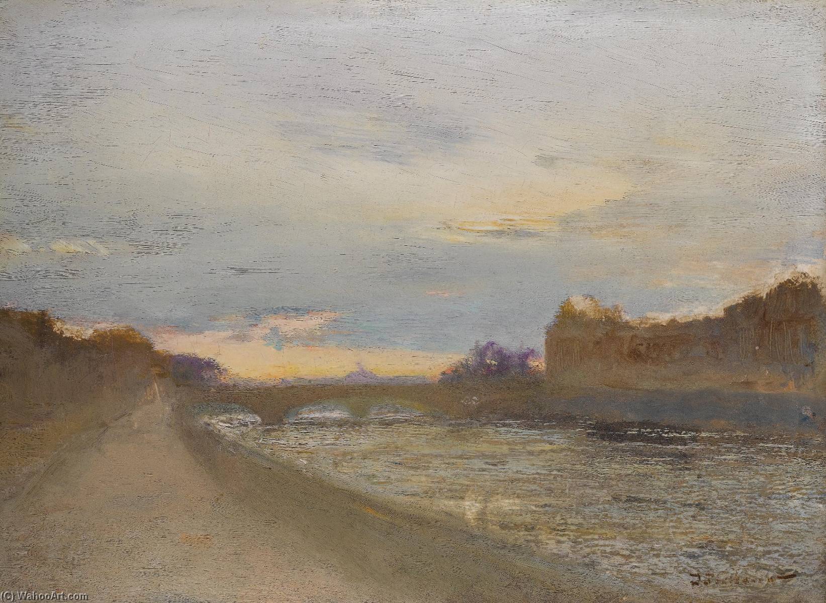 Evening View Of The Seine By The Louvre — Ivan Pavlovich Pokhitonov