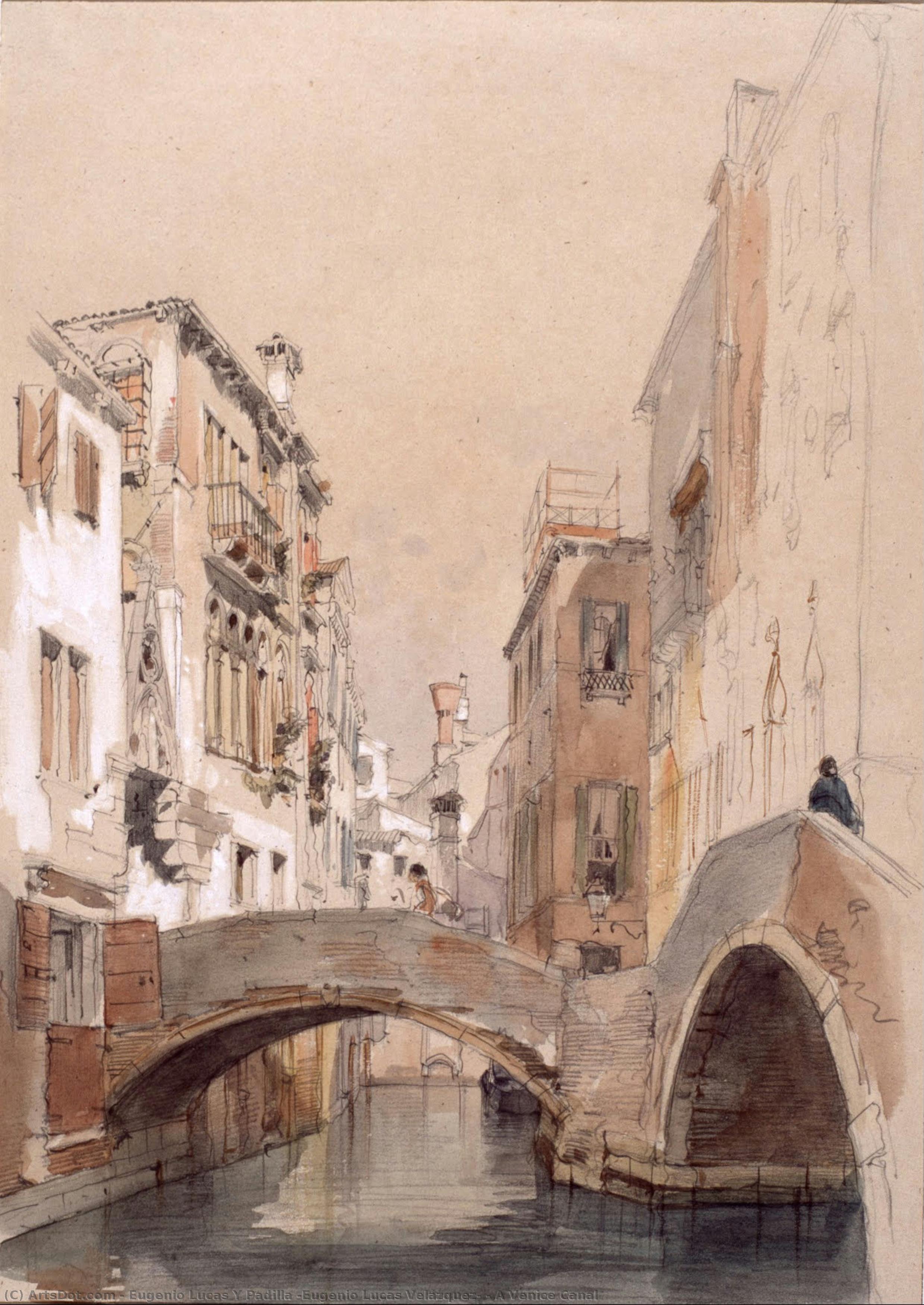 A Venice Canal — Eugenio Lucas Y Padilla (eugenio Lucas Velázquez)