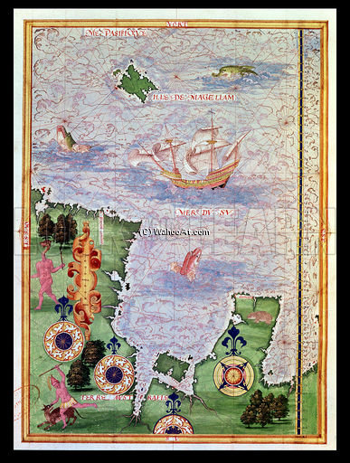 Map Of Australia And Magellan Island From 'cosmographie Universelle' — Guillaume Le Testu
