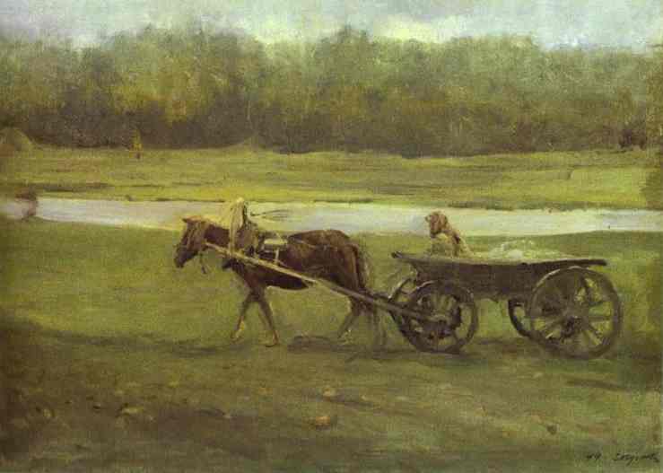 Peasant Woman In A Cart — Valentin Alexandrovich Serov