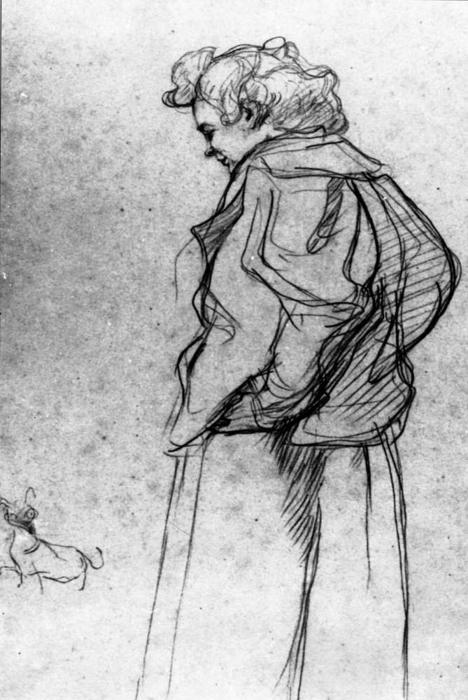 Madame Palmyre With Her Dog — Henri De Toulouse-lautrec