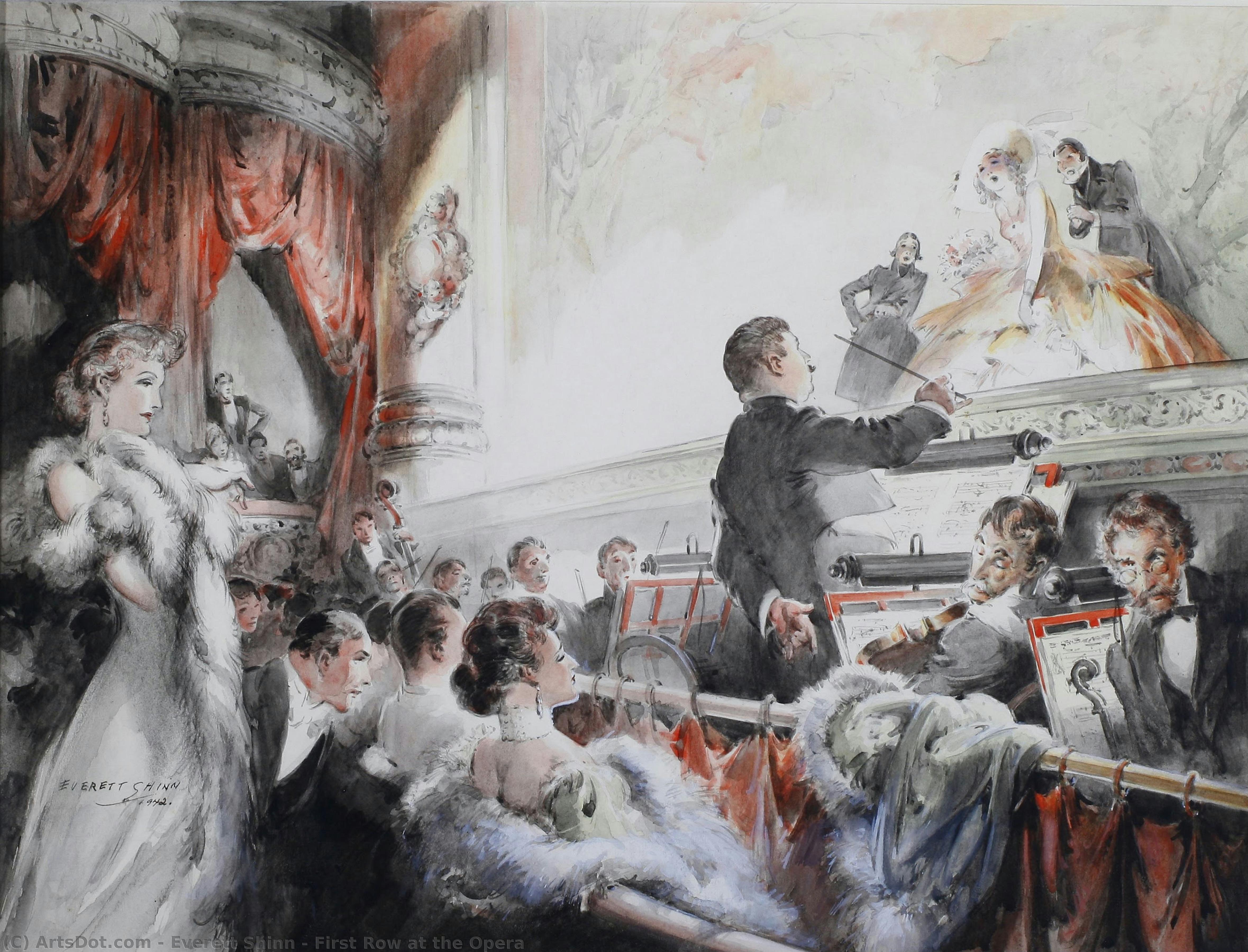 First Row At The Opera — Everett Shinn