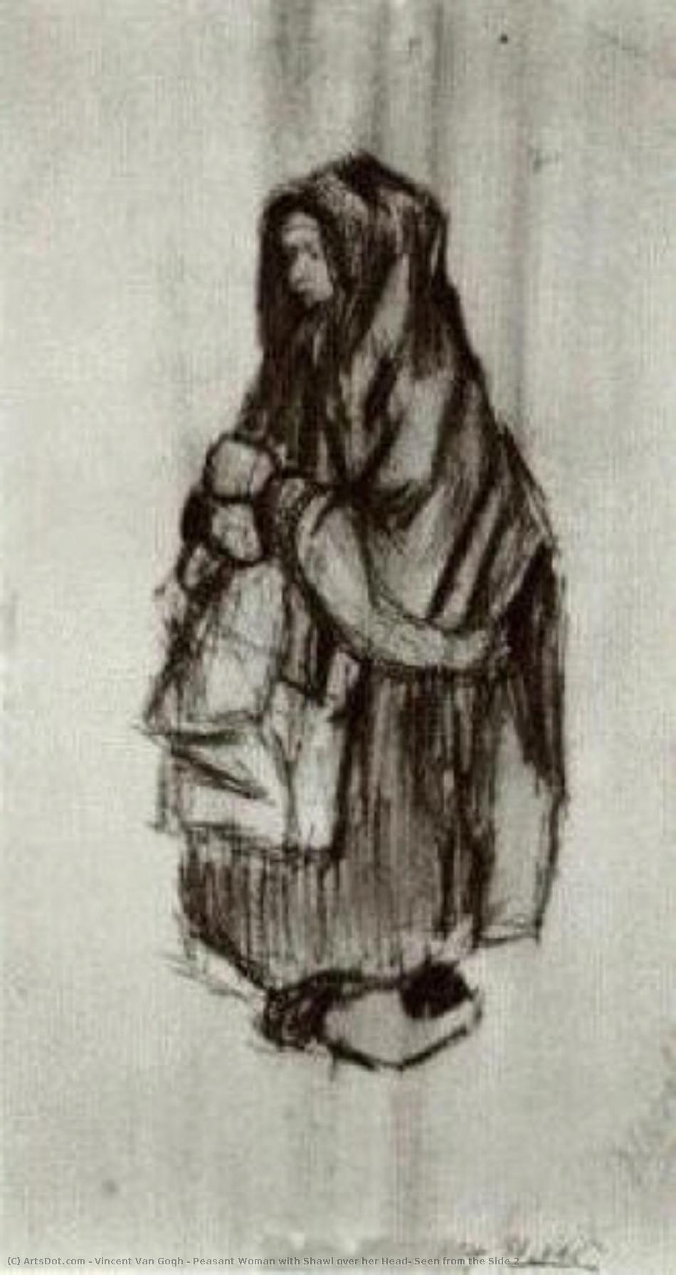 Bauernfrau Mit Schal Über Dem Kopf, Ansicht Von Der Seite 2 — Vincent Willem Van Gogh