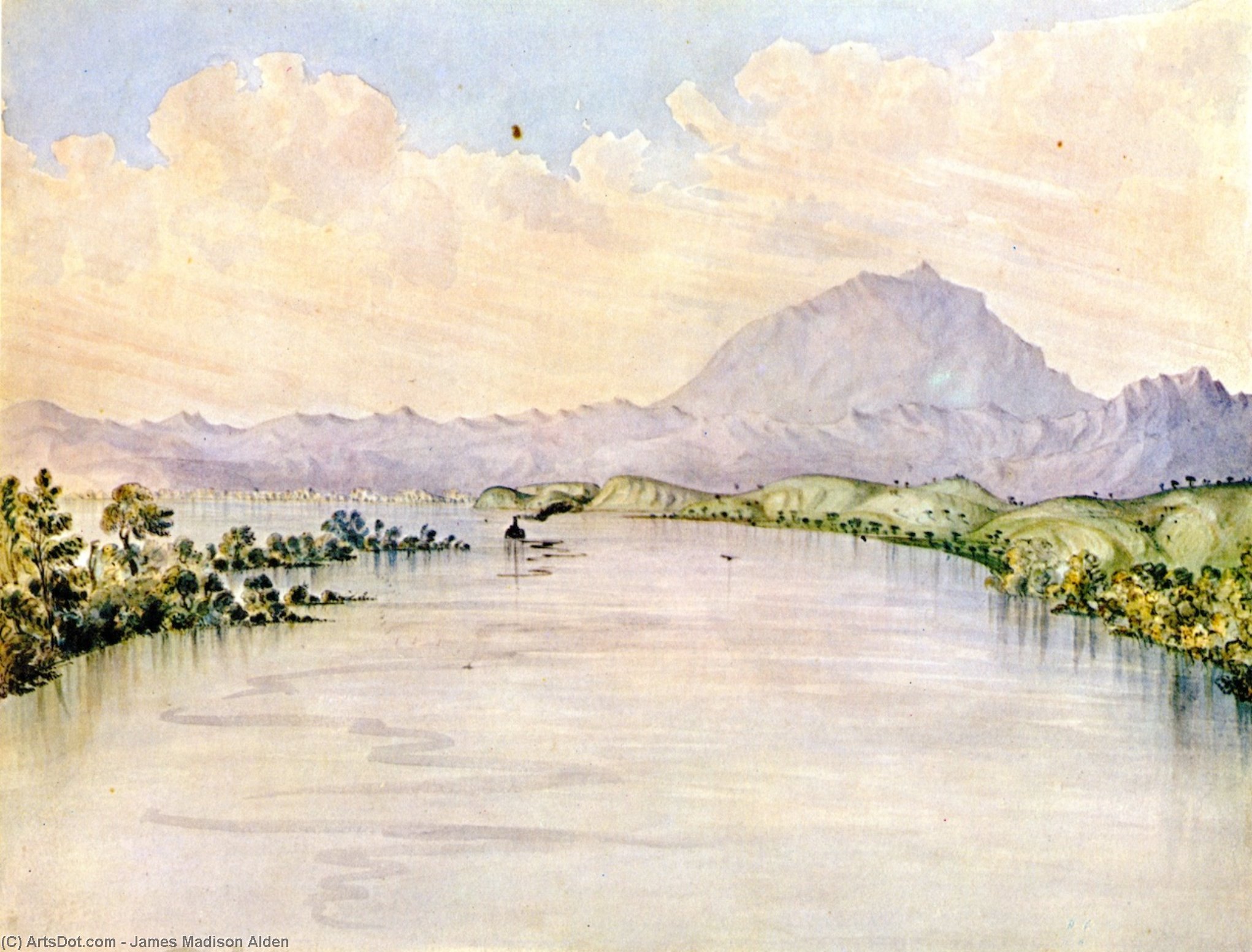 Sacramento River, California, Mount Diablo In The Distance — James Madison Alden