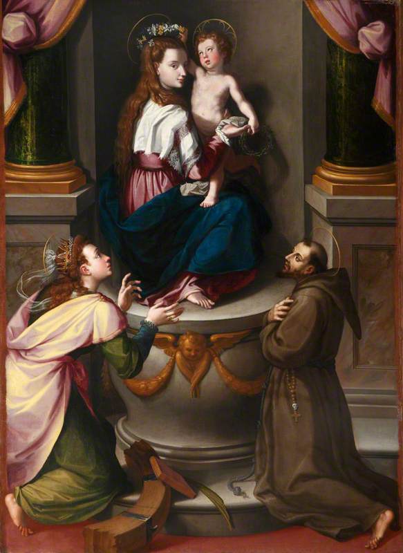 The Madonna And Child With Saint Catherine Of Alexandria And Saint Francis Of Assisi — Alessandro Allori