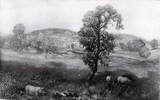 Landscape With Pigs, (painting) — Arthur B. Davies