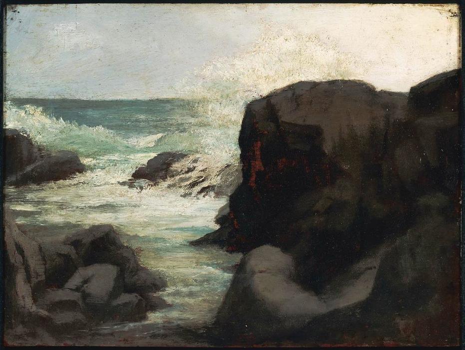 Sea And Rocks Near Spouting Horn — John La Farge