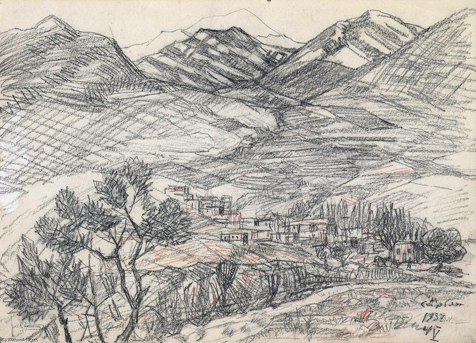 Village At The Foot Of The Mountain — Martiros Sarian