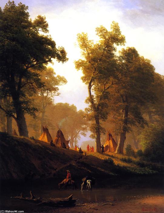 The Wolf River, Kansas — Albert Bierstadt