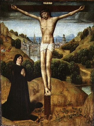 Christ On The Cross With A Donor — Master Of The Legend Of Saint Ursula