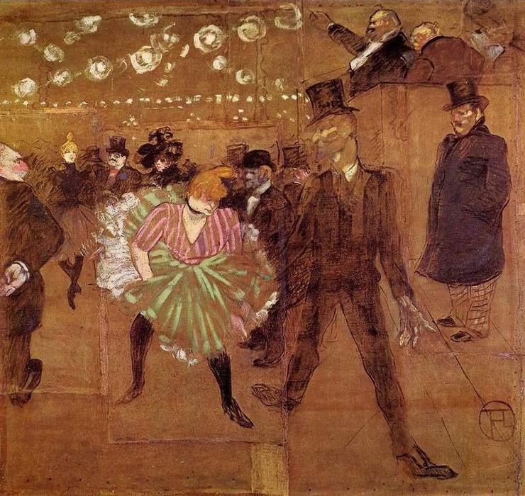 Le Goulue Dancing With Valentin-le-desosse — Henri De Toulouse-lautrec